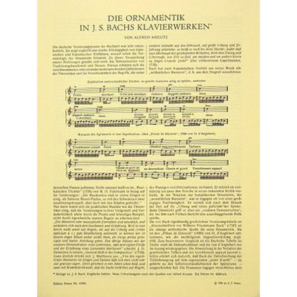 Ornamentation in Bach's Keyboard Works, Johann Sebastian Bach - Piano Solo