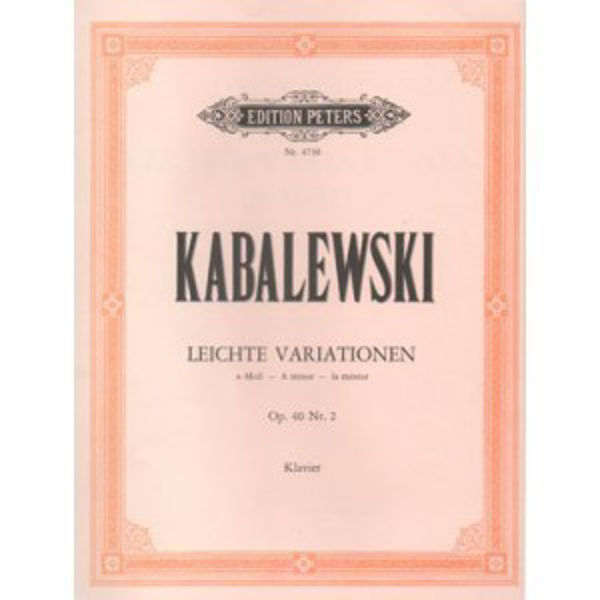 Leichte Variationen - A-moll, Op. 40 Nr. 2 - Kabalewski, Piano