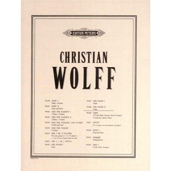 For Piano II, Christian Wolff - Piano Solo