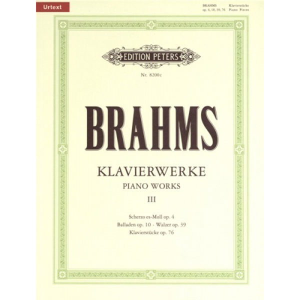 Piano Works Vol.3: Collected Shorter Pieces, Johannes Brahms - Piano Solo