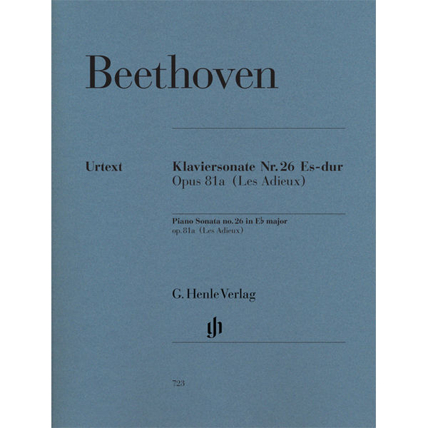 Piano Sonata (Les Adieux) No. 26 E flat major op. 81a [Les Adieux], Ludwig van Beethoven - Piano solo