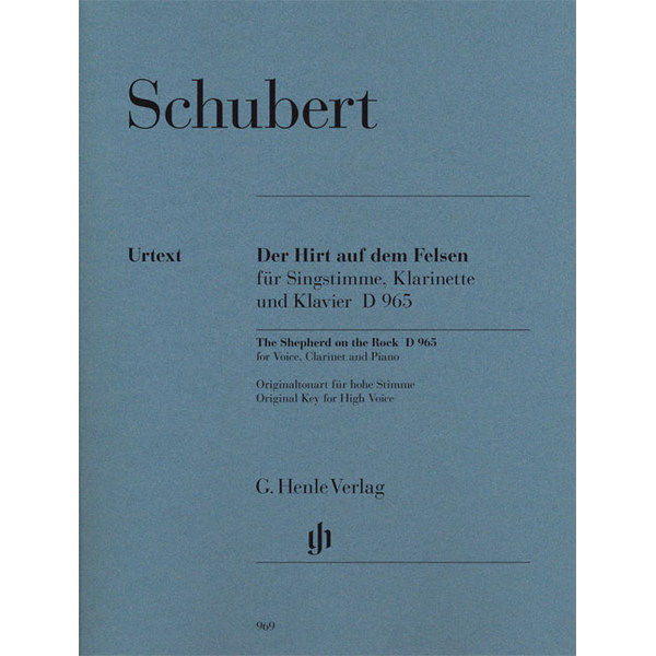The Shepherd on the Rock D. 965 for Voice, Clarinet and Piano, Franz Schubert - Voice, Clarinet and Piano