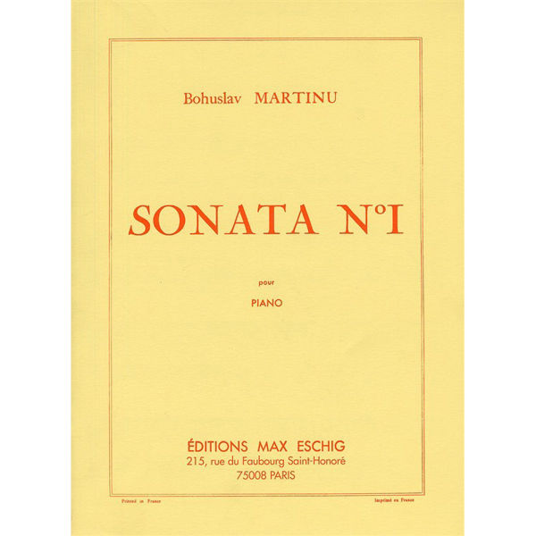 Sonata No. 1 pour Piano, Martinu