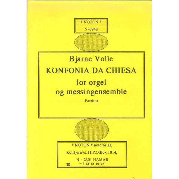 Konfonia Da Chiesa, Bjarne Volle - Orgel, Messingense Partitur