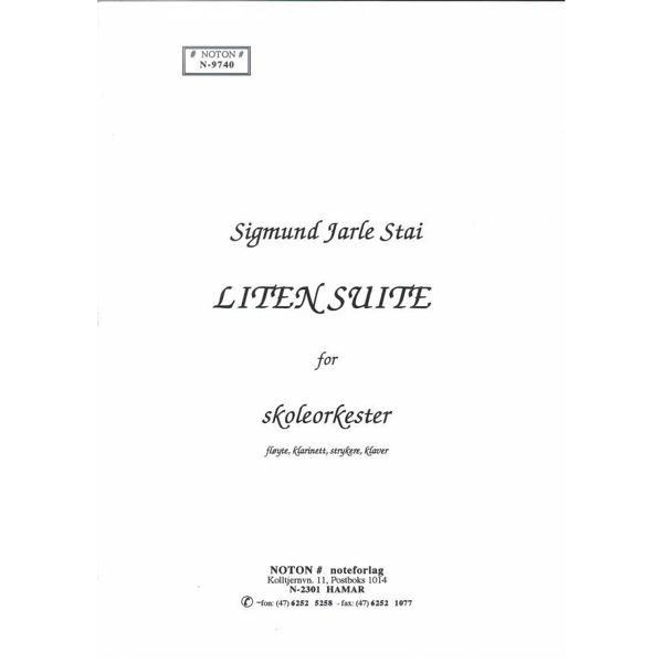 Liten Suite for skoleorkester, Sigmund Jarle Stai. Fløyte, Klarinett, Strykere og Klaver