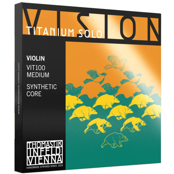 Fiolinstrenger Thomastik-Infeld Vision Titanium Solo Medium Synthetic Core, Sett