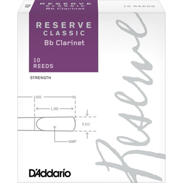 Klarinettrør Bb Rico D'Addario Reserve Classic 2,5 (10 pk)