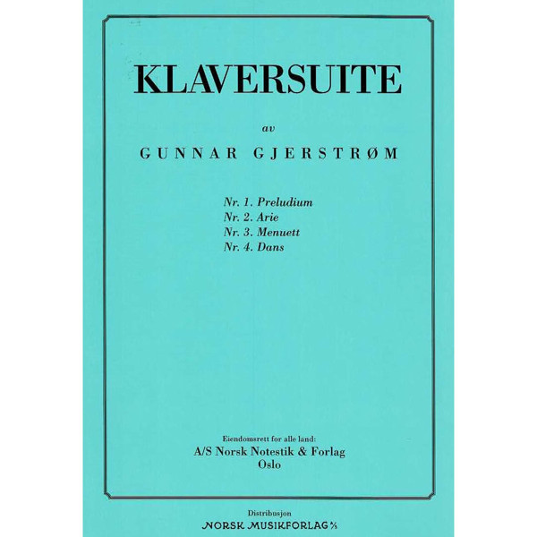 Klaversuite, Gunnar Gjerstrøm. Piano Solo