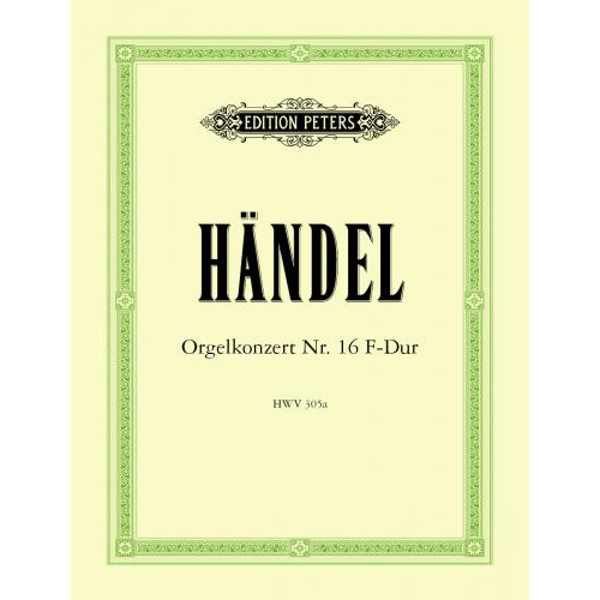 Organ Concerto No. 16 in F, George Frideric Handel - Piano, Organ Solo