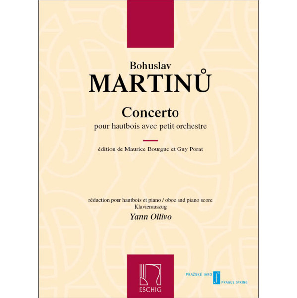 Concerto for Oboe and Small Orchestra, Bohuslav Martinu. Edition for Obo and Piano