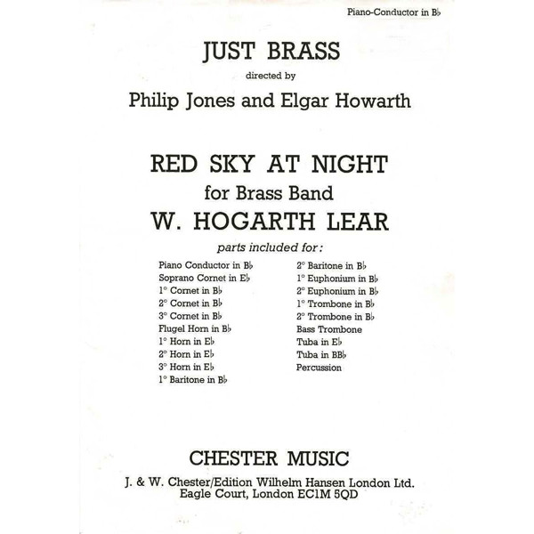 Red Sky At Night (W. Hogarth Lear) - Brass Band