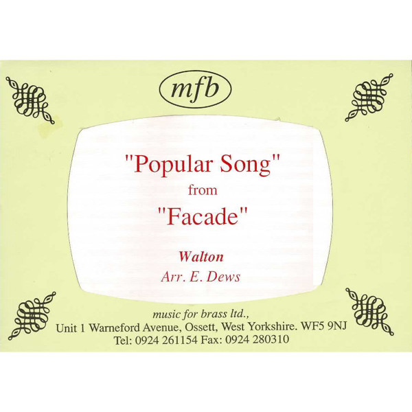 Popular Songs from Facade, Walton arr. Dews, Brass Band