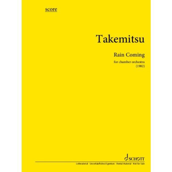 Rain Coming, Toru Takemitsu. Chamber Orchestra. Study Score