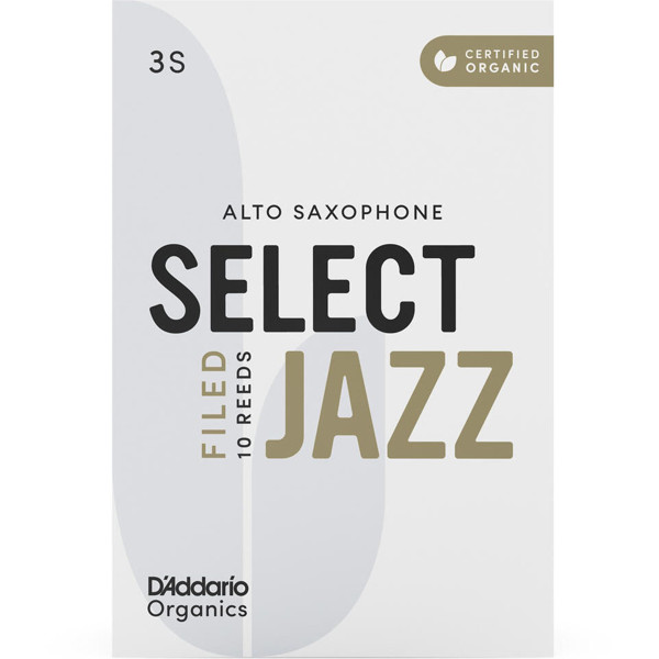 Altsaksofonrør D'Addario Organics Select Jazz Unfiled 3 Soft (10 pk)