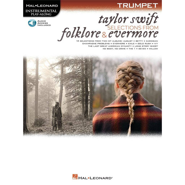 Taylor Swift Selections from Folklore & Evermore. Instrumental Playalong Trumpet. Book and Audio Online