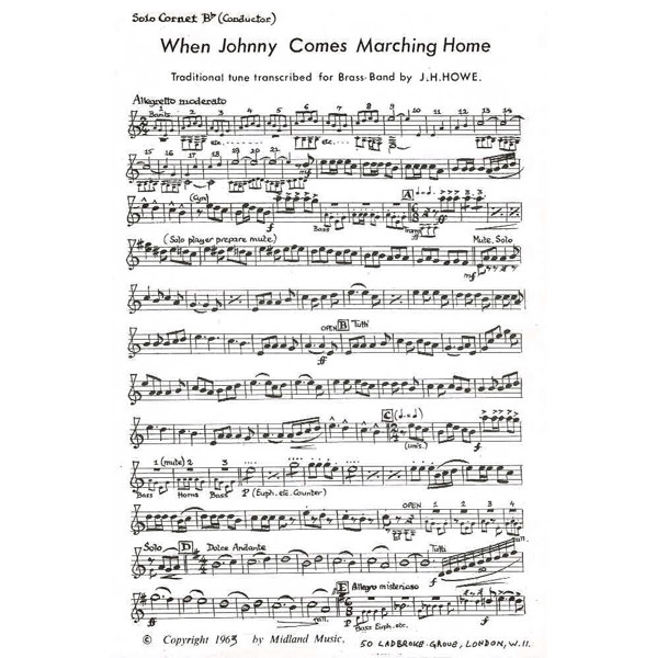When Johnny Comes Marching Home (Arr. Siebert) - Brass Band lite format