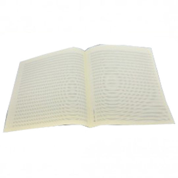 Notepapir/Partiturpapir folio format 5 ark, 24 linjer