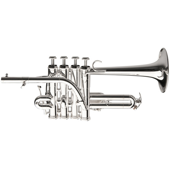 Piccolo Trompet Adams Custom P1 Selected Mod., Goldbrass 0,45mm, Forsølvet