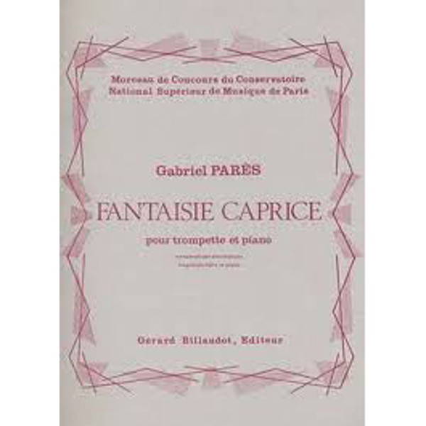 Fantasie Caprice, Gabriel Pares. Cornet and Piano