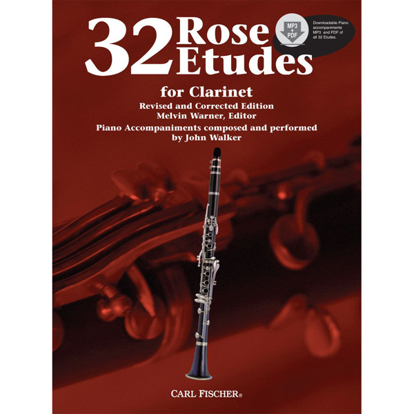 32 Etudes, Cyrille Rose. Clarinet (Mp3/Piano acc Download)