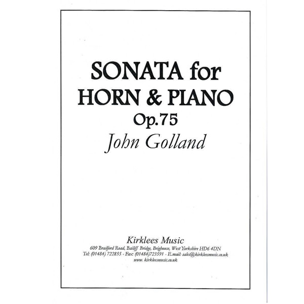 Sonata for Horn & Piano, Op. 75, John Golland. Horn Eb