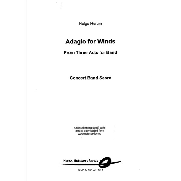 Adagio for Winds From Three Acts for band CB4 Helge Hurum