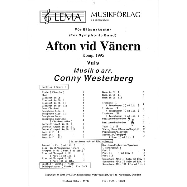 Afton vid Vänern, vals CB2-3 Conny Westerberg