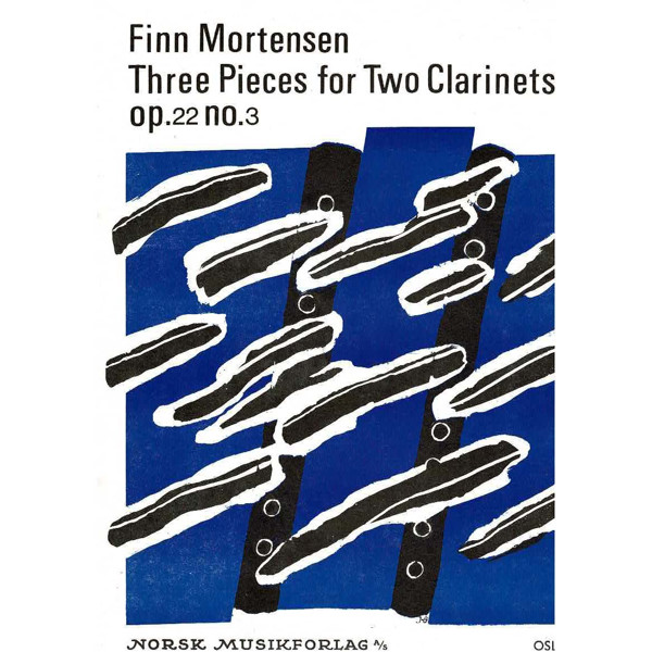 Three Pieces For Two Clarinets, Finn Mortensen. Clarinet Duos