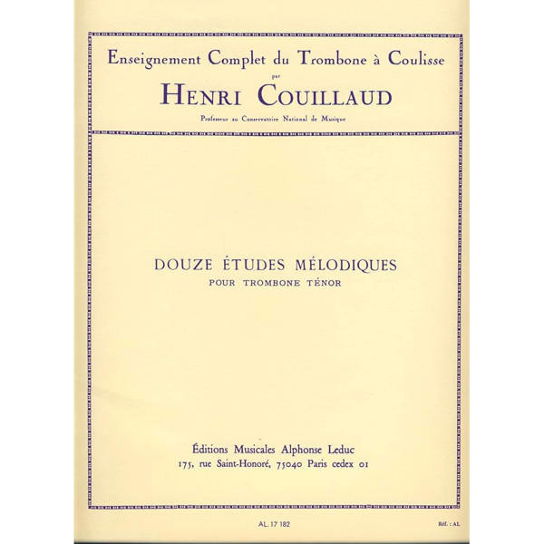 12 Etudes Melodiques - Trombone - Couillaud