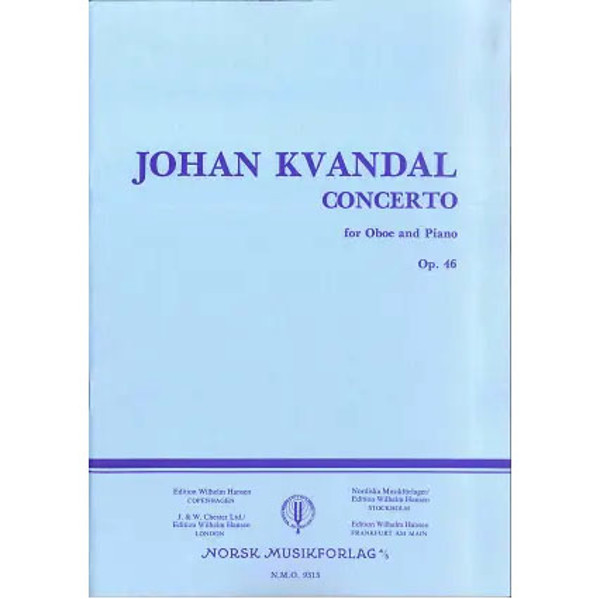 Concerto For Oboe Op. 46, Johan Kvandal. Obo og Strykeorkester. Partitur