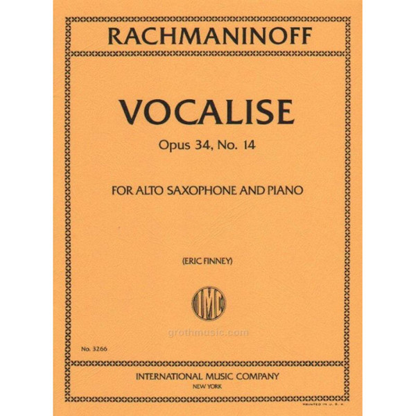 Vocalise Op.34 No.14 Saxophone and Piano, Rachmaninoff