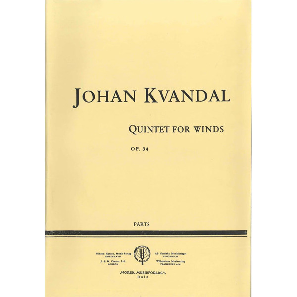 Quintett For Winds Op. 34, Johan Kvandal. Stemmesett