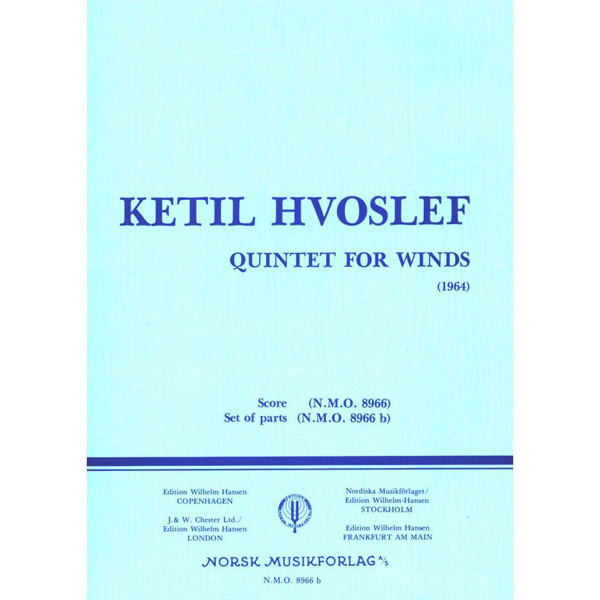 Quintet For Winds (1964), Ketil Hvoslef. Partitur