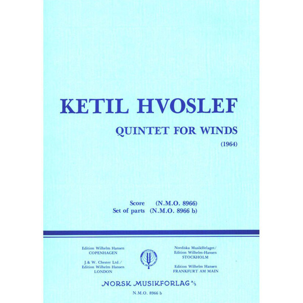 Quintet For Winds (1964), Ketil Hvoslef. Stemmesett