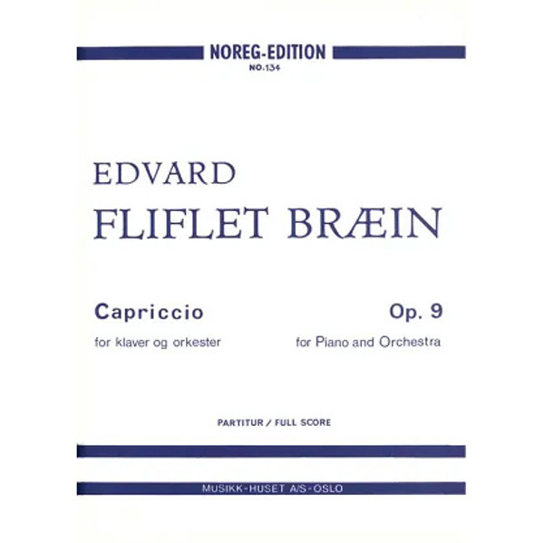 Capriccio. Partitur, Edvard Fliflet Bræin - Piano og Orkester Partitur