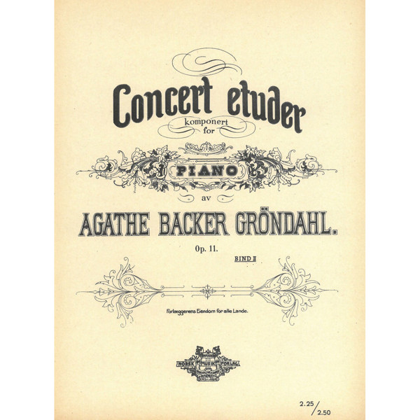 Concert Etude Op. 11 Nr. 4, Agathe Backer Grøndahl. Piano