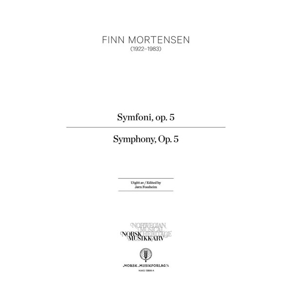 Concerto For Piano & Orchestra, Finn Mortensen. Piano/Orchester Partitur