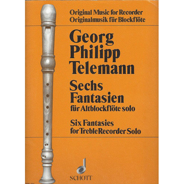 6 Fantasies Telemann - ABFL - Treble Recorder / Altblokkfløyte