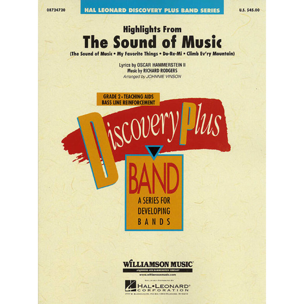 Highlights from The Sound of Music, Hammerstein/Rodgers arr J. Vinson, Concert Band