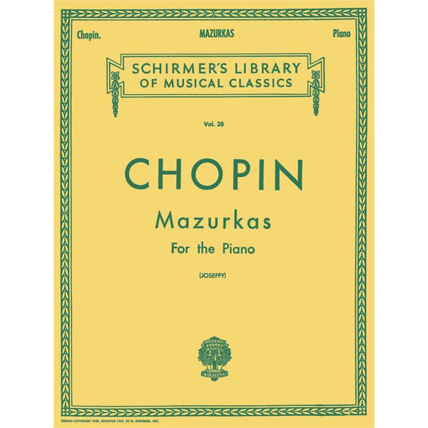 Mazurkas For the Piano (Joseffy), Chopin - Piano