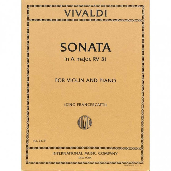 Violin Sonata A-maj  RV31, Violin and Piano. Vivaldi