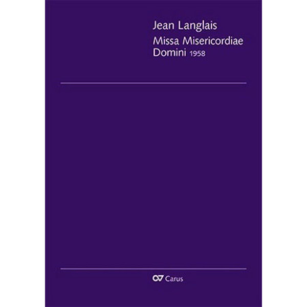 Missa misericoriae, Coro STB (SAB) and Organ. Jean Langlais. Choral Score