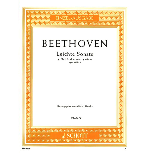 Leichte Sonate g-moll Op. 49 No. 1, Ludwig van Beethoven. Piano