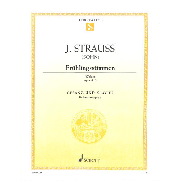 Strauss - Frühlingsstimmen op. 410 Waltz. Coloratura Soprano and Piano (German)