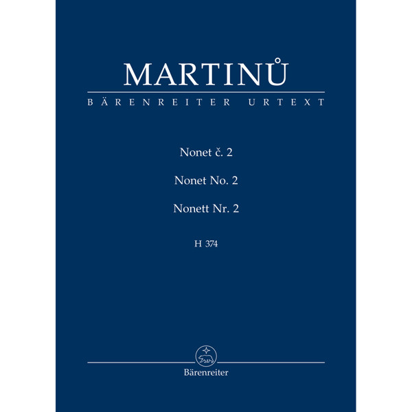 Nonett Nr 2 H374, Bohuslav Martinu, Chamber Ensemble. Study Score