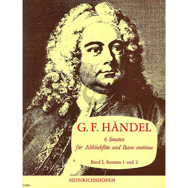 6 Sonaten für Altblockflöte und Basso continuo Band I, Sonate 1-2. by Händel