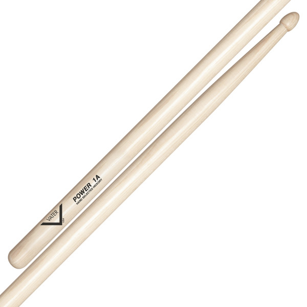 Trommestikker Vater American Hickory Power 1A, VHP1AW, Wood Tip