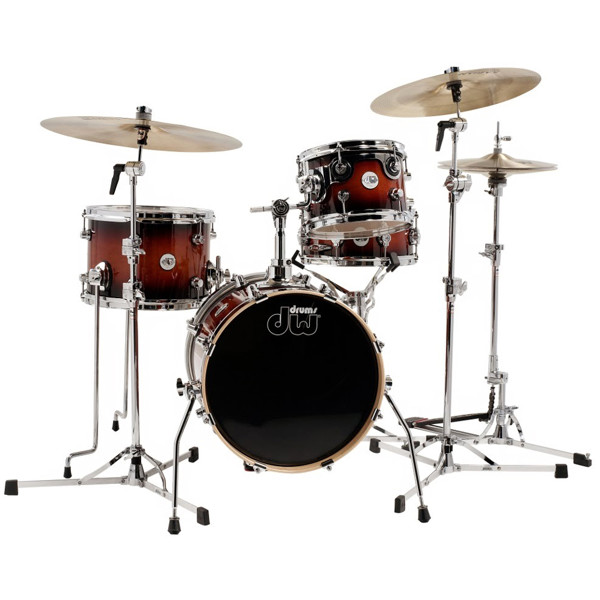 Slagverk DW Design Series Mini Pro 10-TT, 13 FT, 16 BD, 12 SD, Tobacco Burst Lacquer