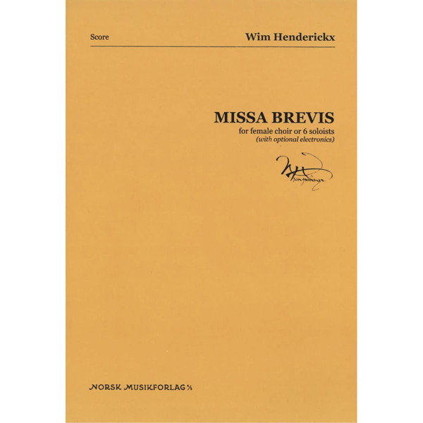 Missa Brevis for Female Choir or 6 Soloists, Wim Henderickx - Score