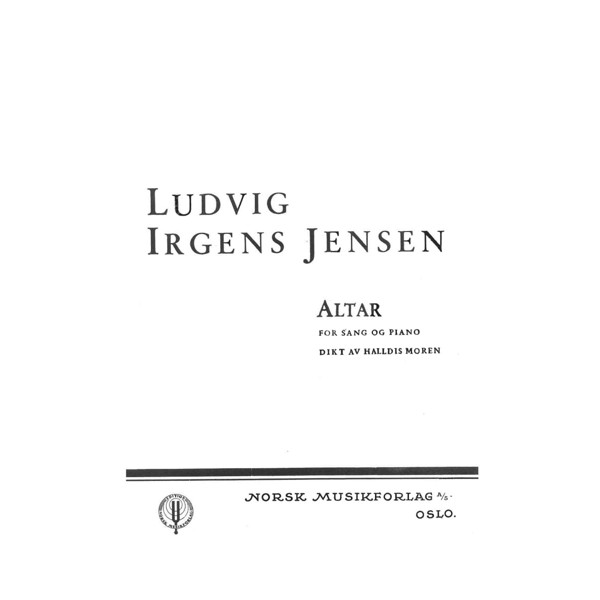 Altar, Ludvig Irgens Jensen - Vokal/Piano